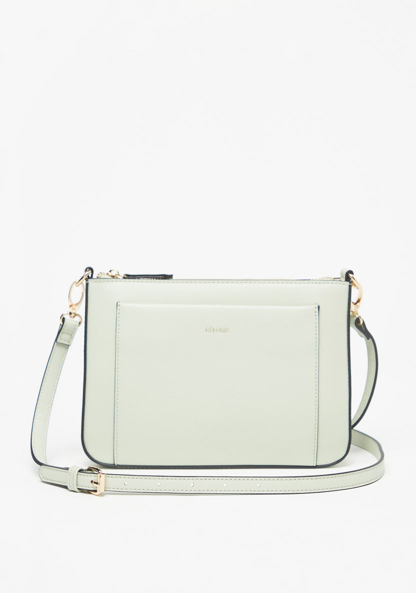 Celeste Solid Crossbody Bag with Zip Closure-Women%27s Handbags-image-0