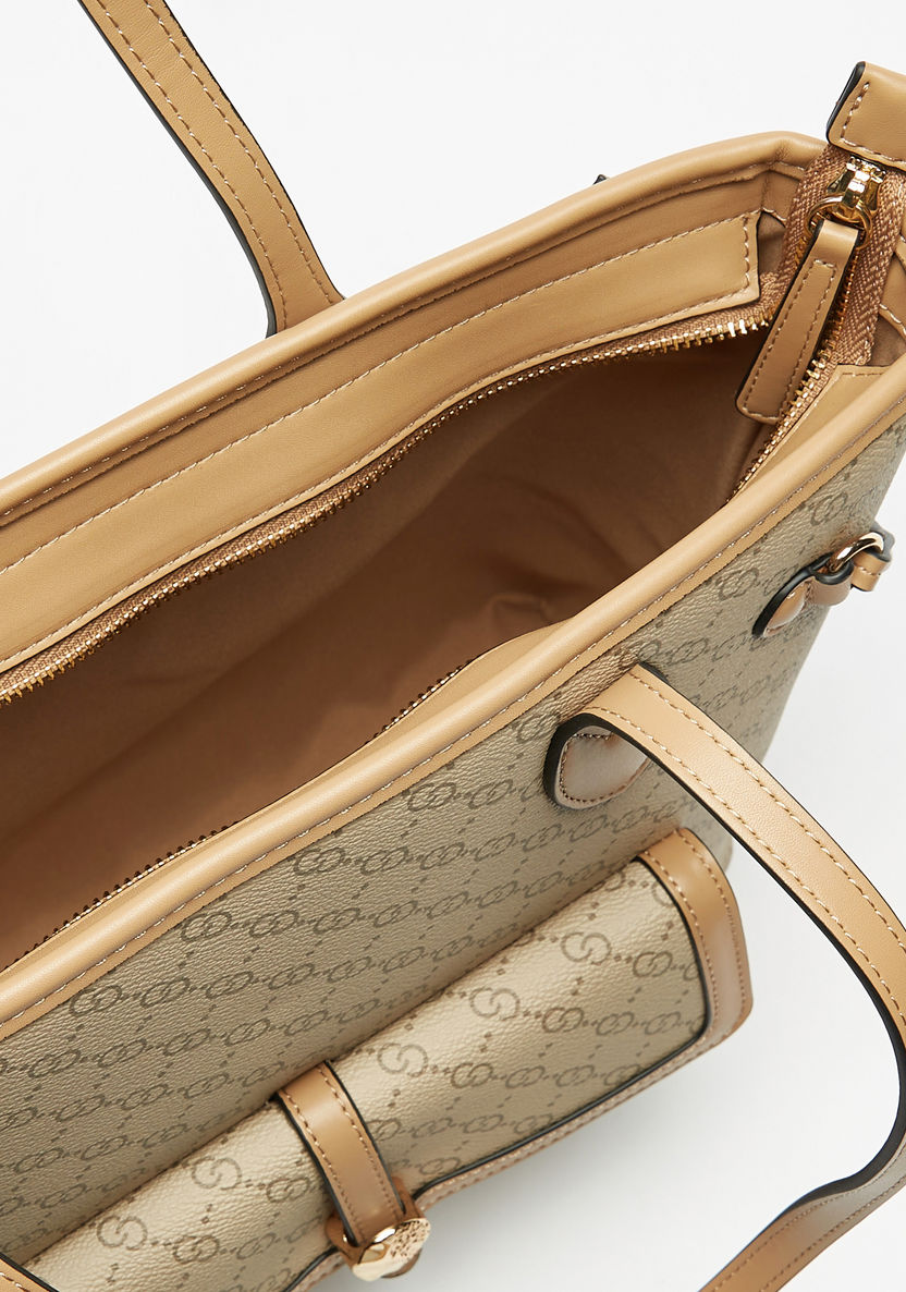 Celeste All-Over Logo Print Tote Bag with Zip Closure-Women%27s Handbags-image-5