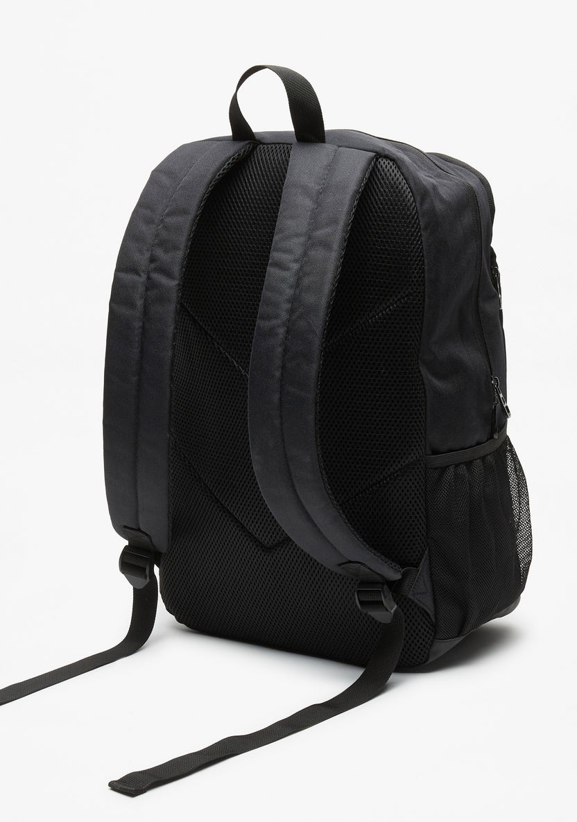 Kappa Logo Print Backpack with Adjustable Handles and Zip Closure-Men%27s Backpacks-image-1