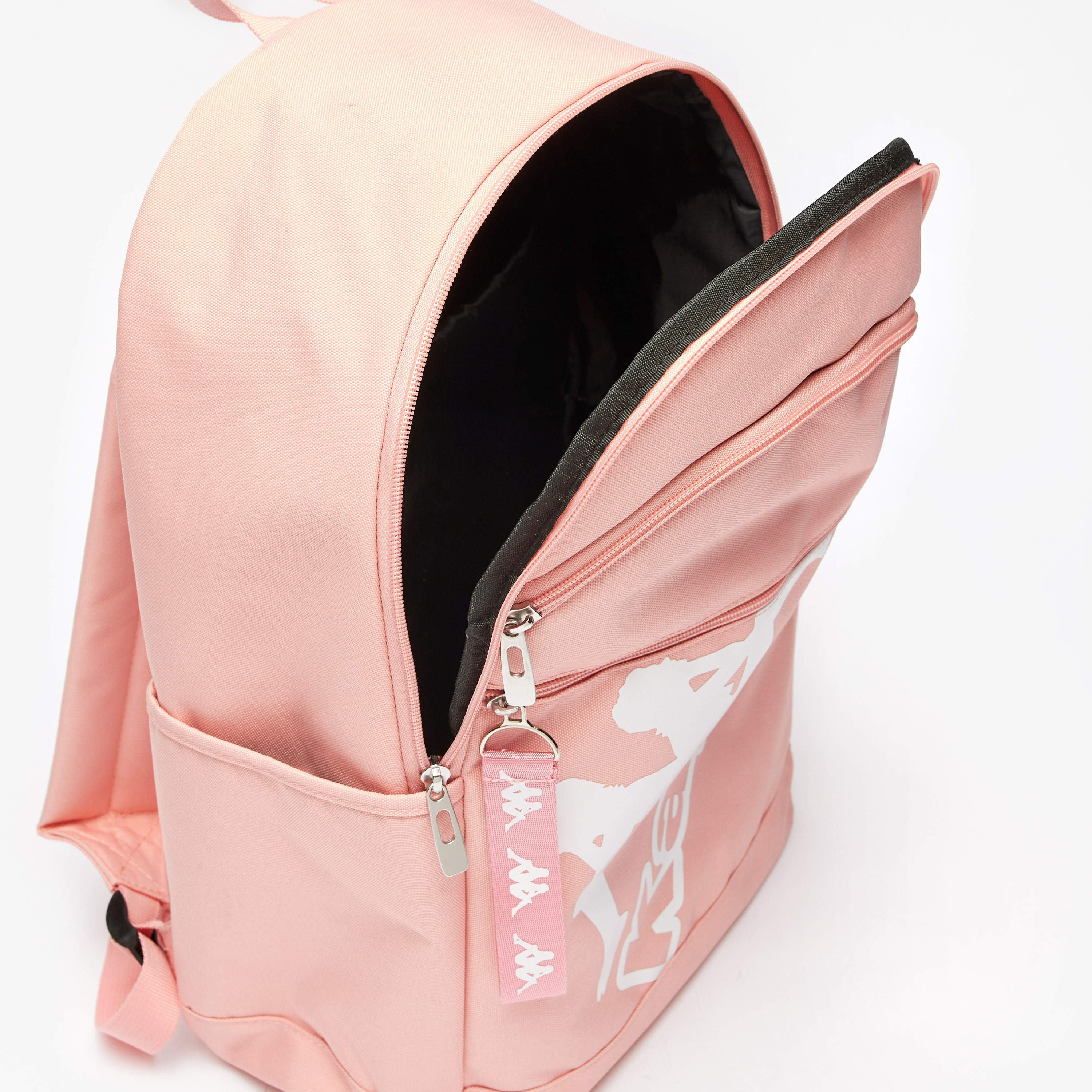 Shop Kappa Logo Print Backpack with Zip Closure and