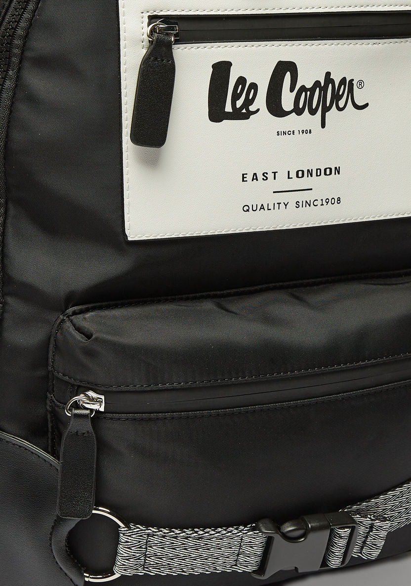 Lee Cooper Logo Print Backpack with Adjustable Straps-Women%27s Backpacks-image-2