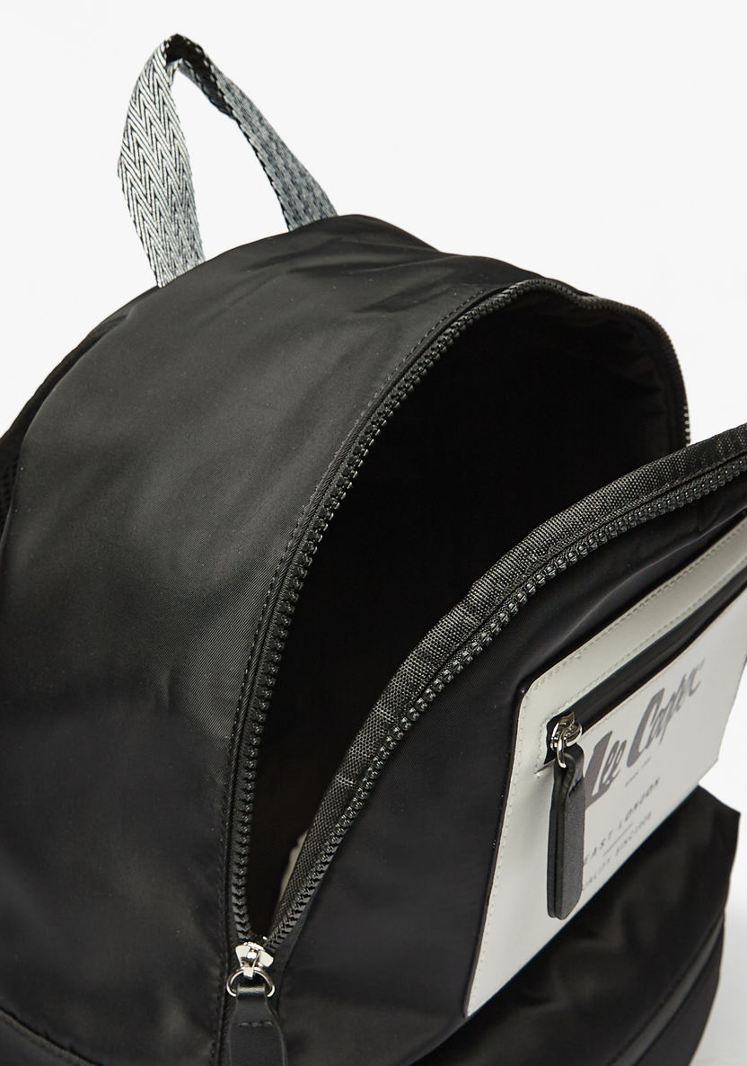 Lee Cooper Logo Print Backpack with Adjustable Straps-Women%27s Backpacks-image-3