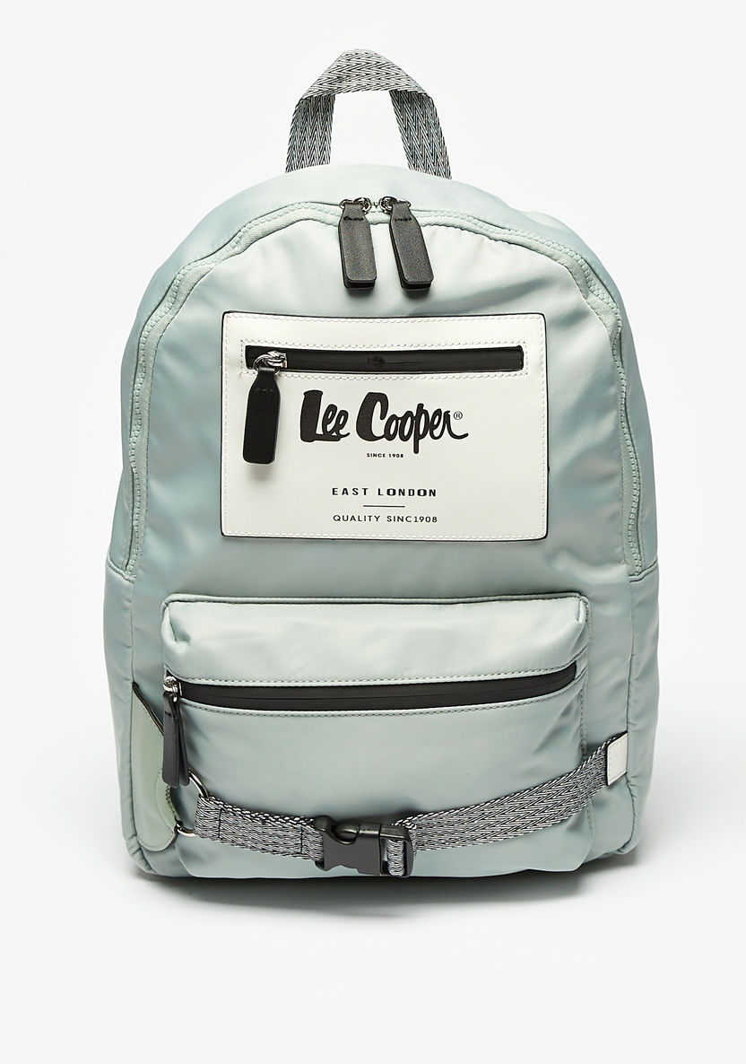 Lee Cooper Logo Print Backpack with Adjustable Straps-Women%27s Backpacks-image-0