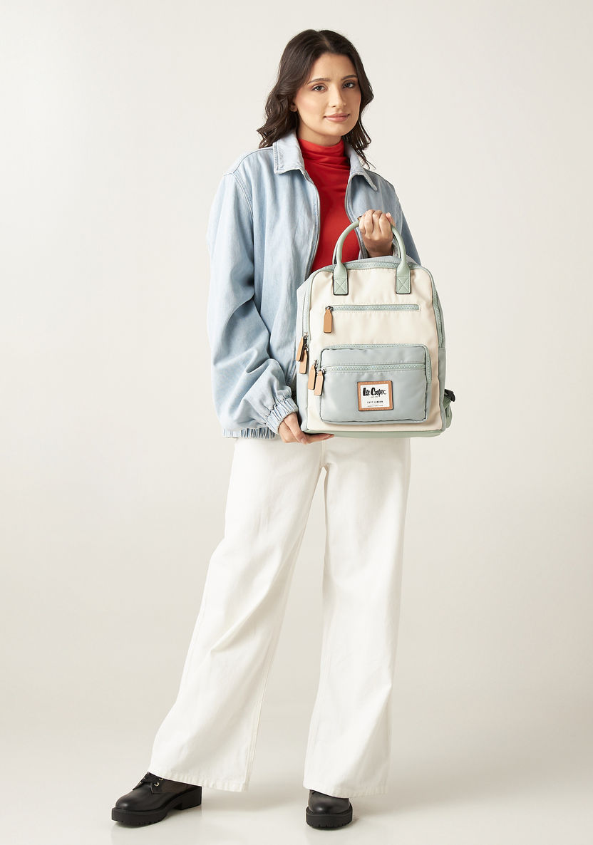 Lee Cooper Colourblock Backpack with Adjustable Shoulder Straps-Women%27s Backpacks-image-4