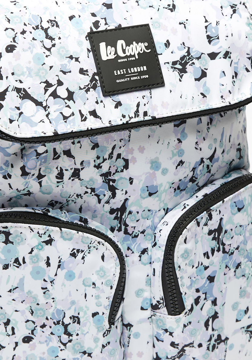 Lee Cooper All-Over Floral Print Backpack with Adjustable Straps-Women%27s Backpacks-image-2