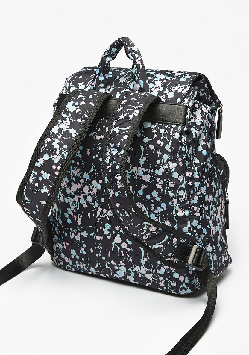 Lee Cooper All-Over Floral Print Backpack with Adjustable Straps-Women%27s Backpacks-image-1