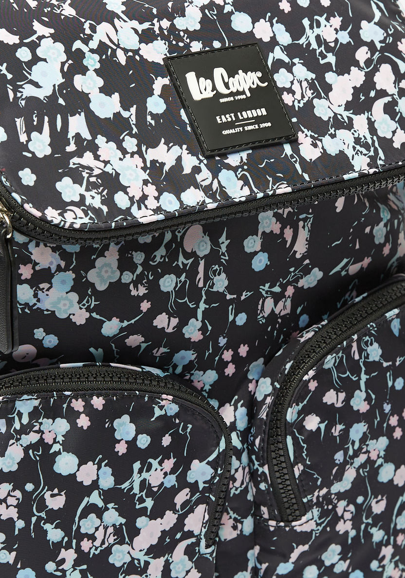 Lee Cooper All-Over Floral Print Backpack with Adjustable Straps-Women%27s Backpacks-image-2