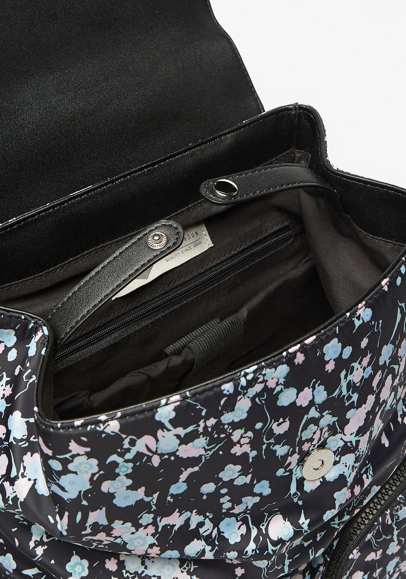 Lee Cooper All-Over Floral Print Backpack with Adjustable Straps-Women%27s Backpacks-image-3