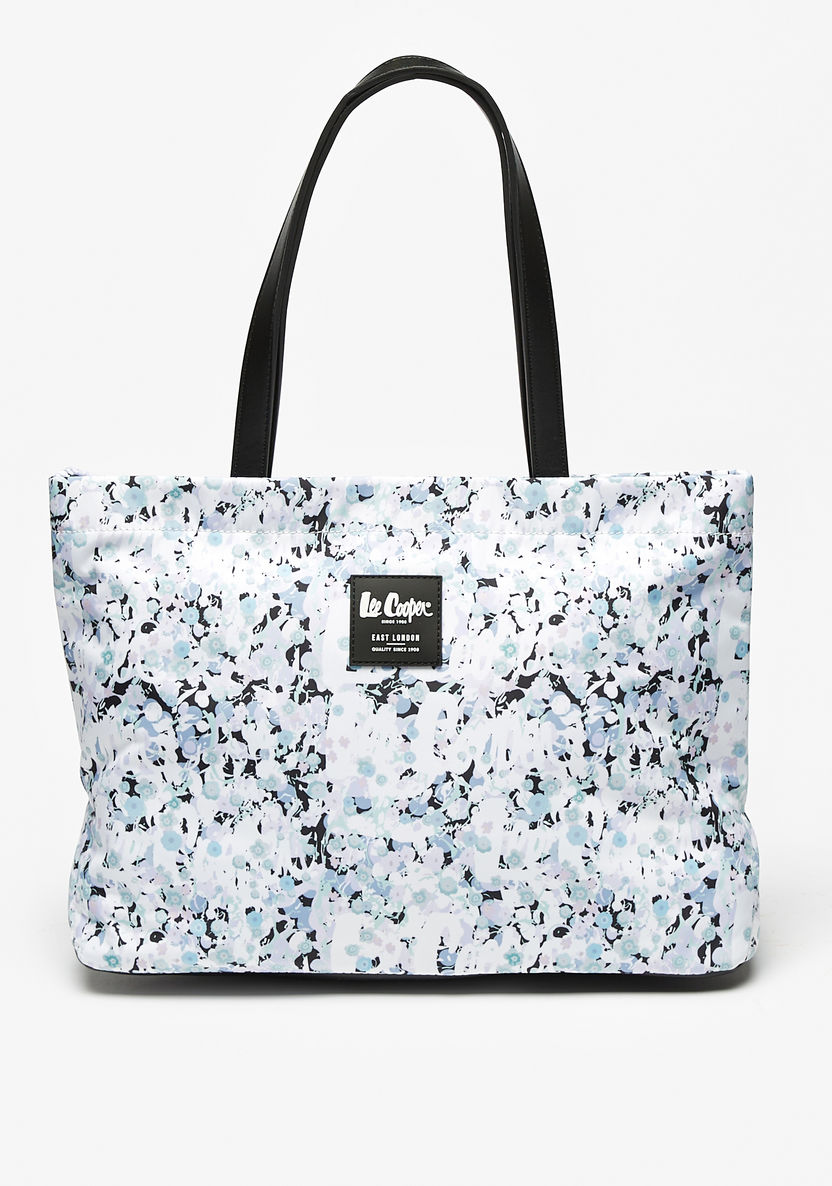 Lee Cooper Floral Print Shopper Bag with Detachable Strap-Women%27s Handbags-image-0