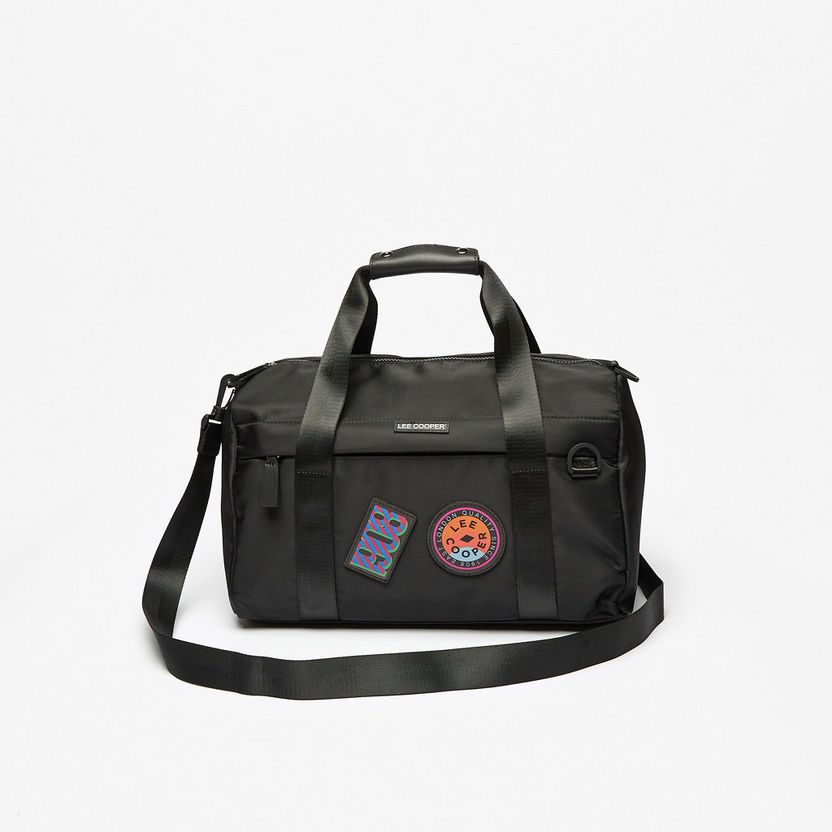 Lee Cooper Applique Detail Duffel Bag with Detachable Strap-Duffle Bags-image-0