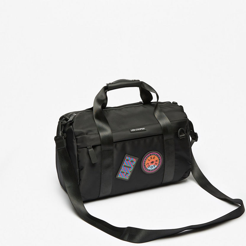 Lee Cooper Applique Detail Duffel Bag with Detachable Strap-Duffle Bags-image-1
