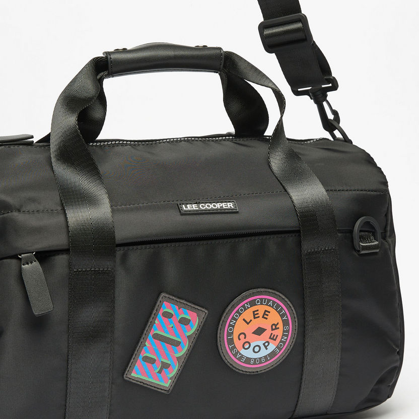 Lee Cooper Applique Detail Duffel Bag with Detachable Strap-Duffle Bags-image-2