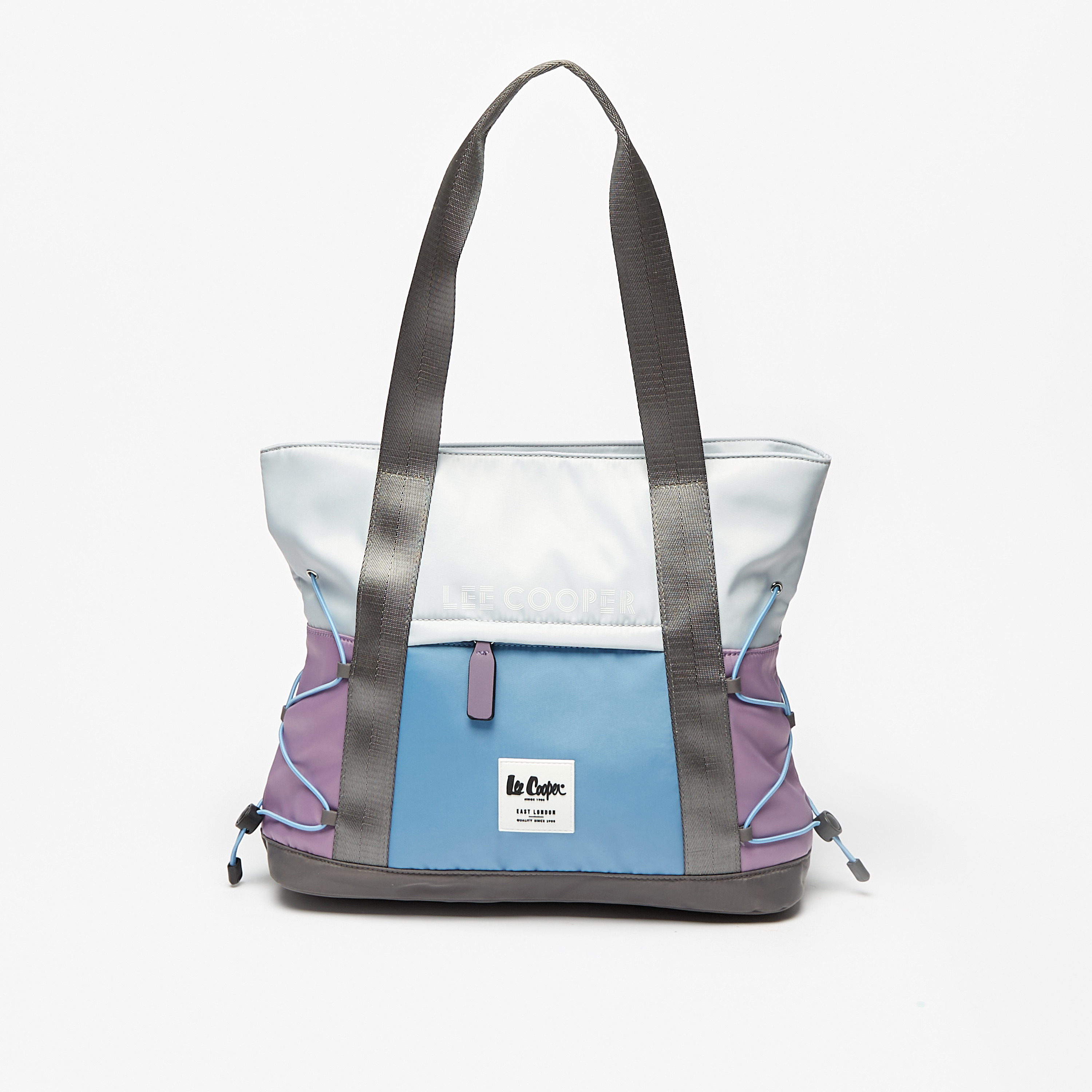 Shop Lee Cooper Colourblock Tote Bag with Double Handle and