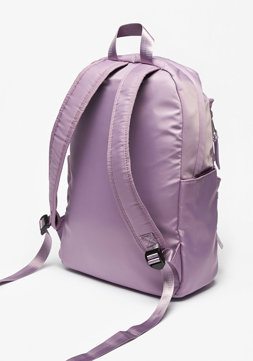 Lee Cooper Solid Backpack with Adjustable Straps-Women%27s Backpacks-image-1