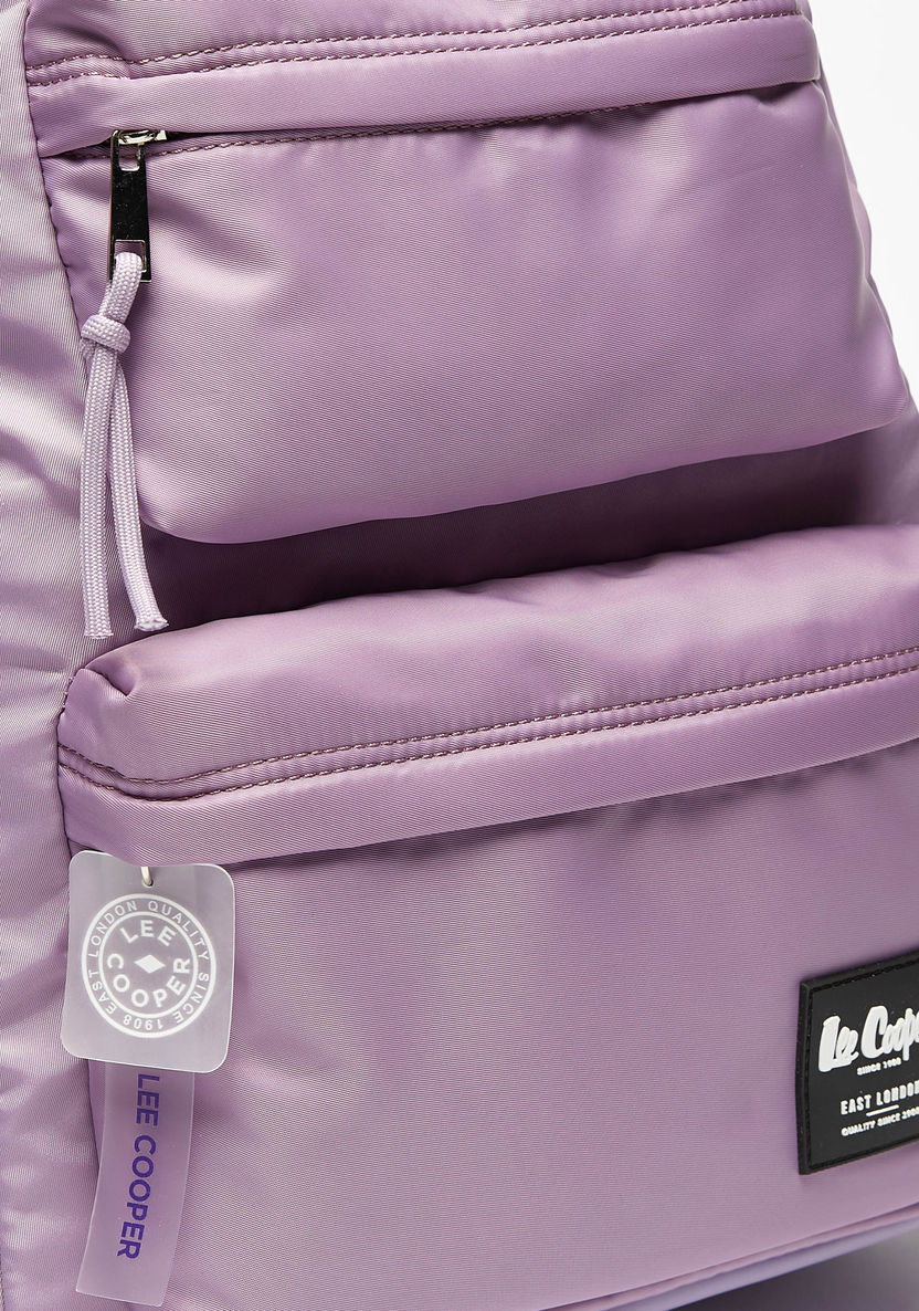 Lee Cooper Solid Backpack with Adjustable Straps-Women%27s Backpacks-image-2