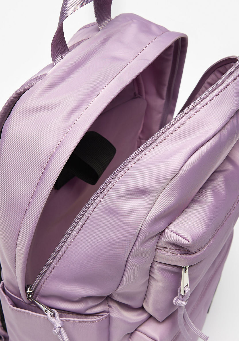Lee Cooper Solid Backpack with Adjustable Straps-Women%27s Backpacks-image-3