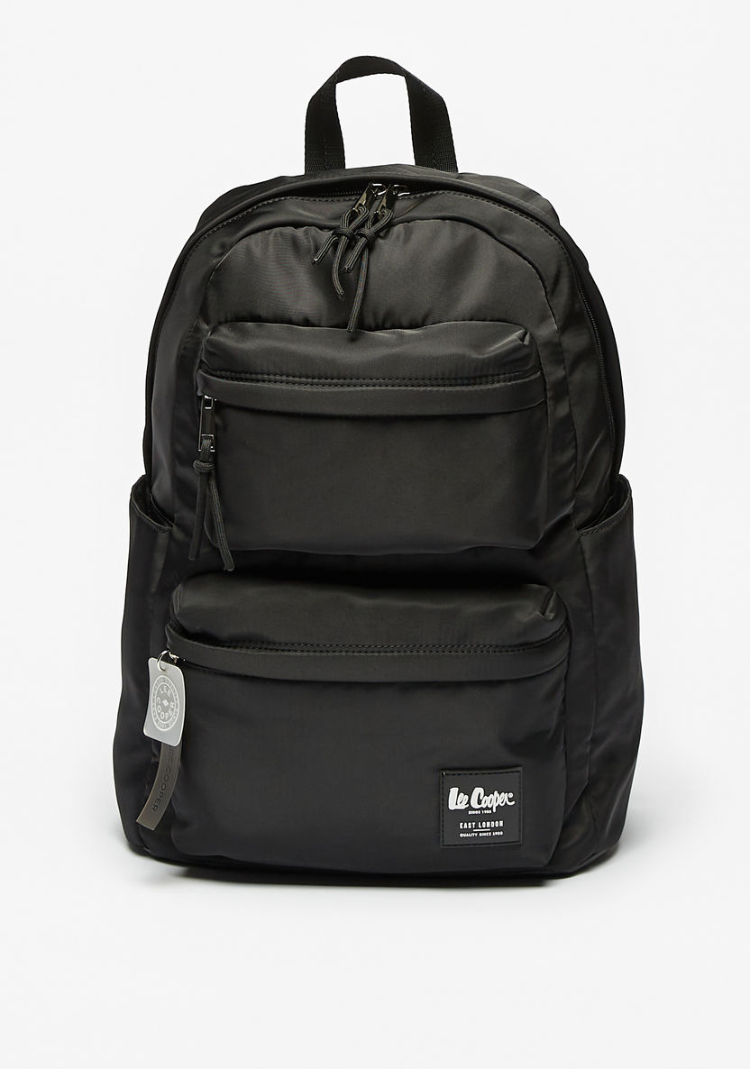 Lee Cooper Solid Backpack with Adjustable Straps-Women%27s Backpacks-image-1