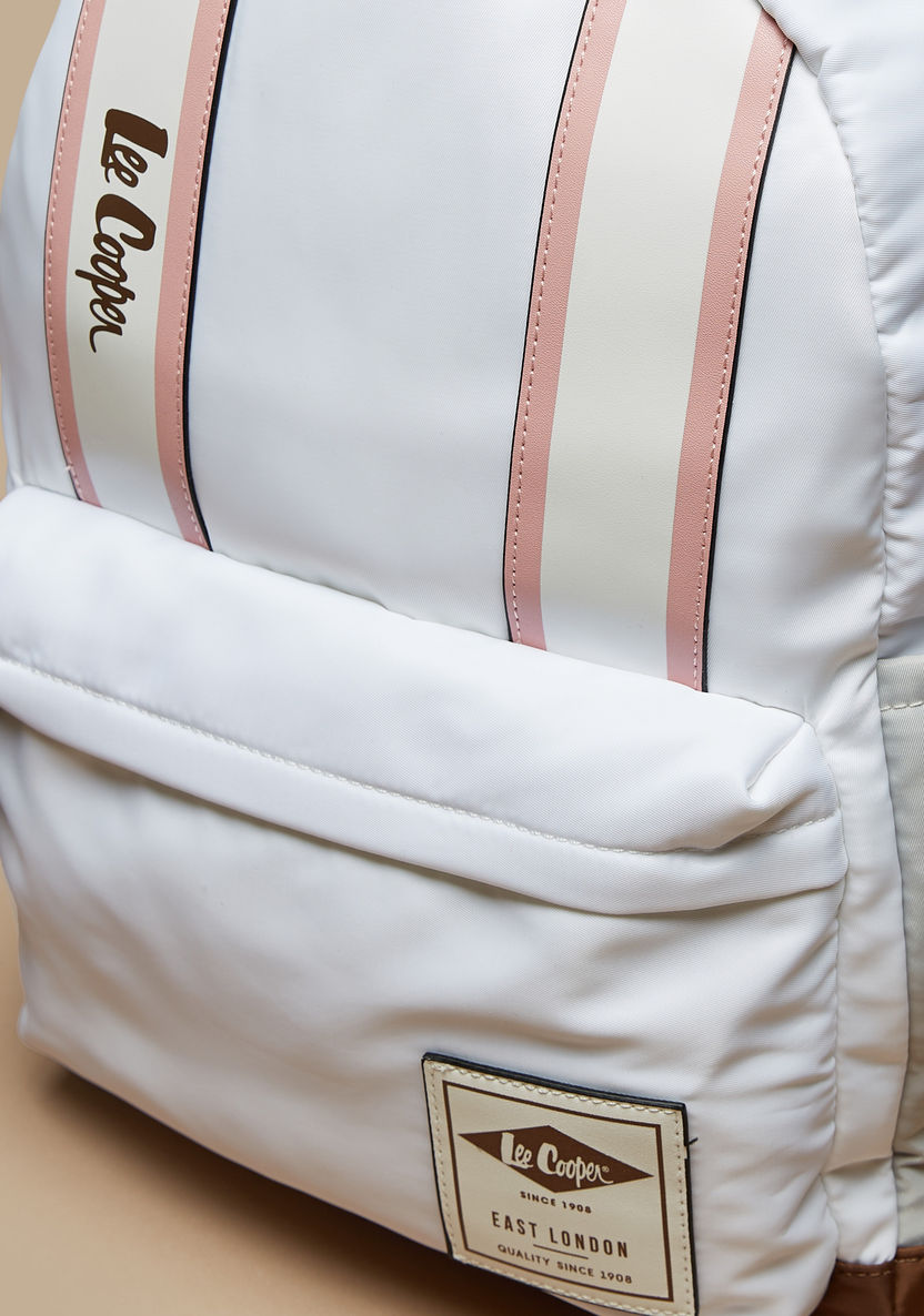 Lee Cooper Striped Backpack with Adjustable Straps-Women%27s Backpacks-image-2