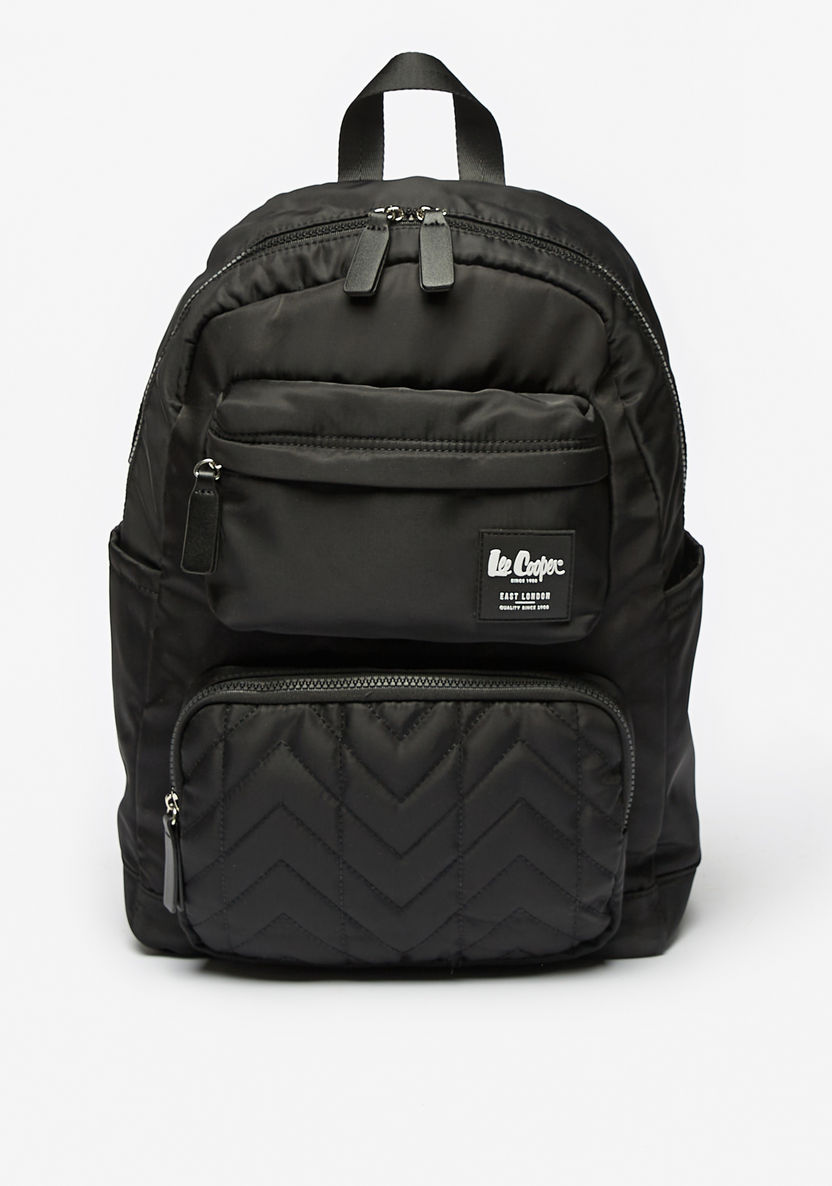 Lee Cooper Quilted Backpack with Adjustable Shoulder Straps-Women%27s Backpacks-image-1