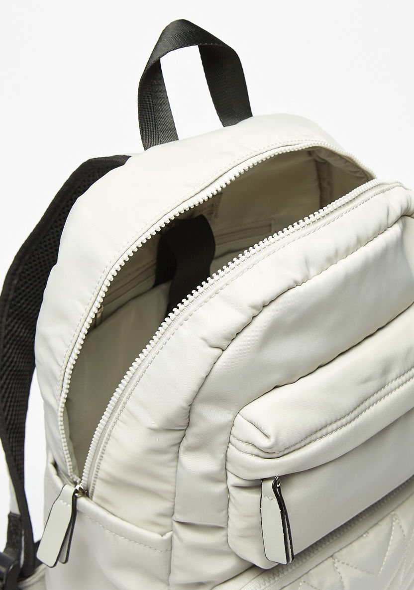 Lee Cooper Quilted Backpack with Adjustable Shoulder Straps-Women%27s Backpacks-image-3