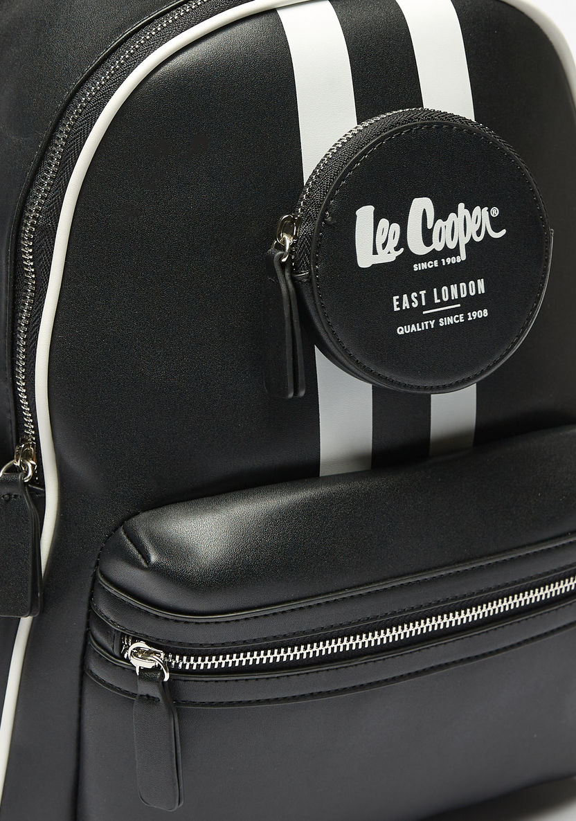 Lee Cooper Striped Backpack with Adjustable Straps-Women%27s Backpacks-image-2