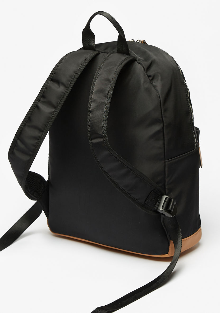 Lee Cooper Logo Print Backpack with Adjustable Straps-Women%27s Backpacks-image-1