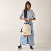 Lee Cooper Logo Print Backpack with Adjustable Straps-Women%27s Backpacks-thumbnail-4