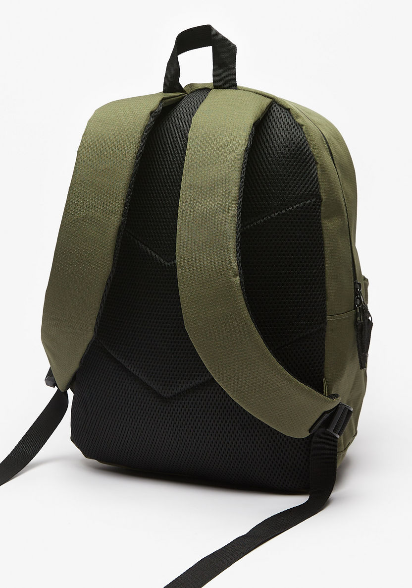 Lee Cooper Textured Backpack with Adjustable Shoulder Straps and Zip Closure-Men%27s Backpacks-image-1