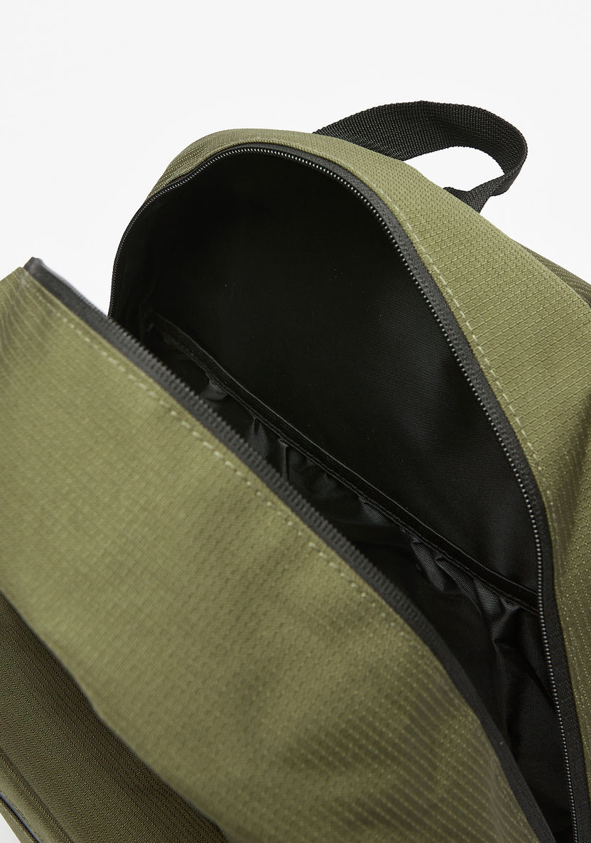 Lee Cooper Textured Backpack with Adjustable Shoulder Straps and Zip Closure-Men%27s Backpacks-image-3