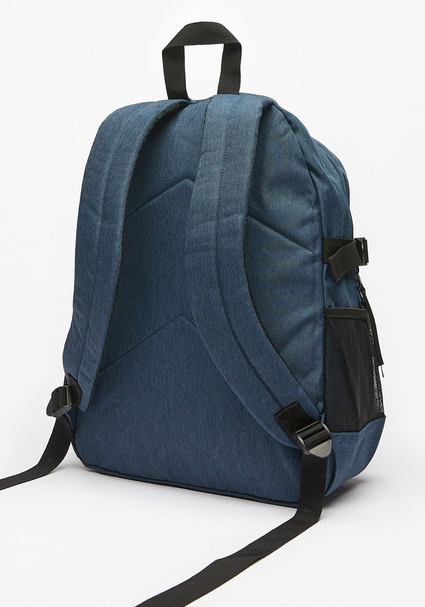 Lee Cooper Solid Backpack with Adjustable Straps and Zip Closure-Men%27s Backpacks-image-1