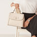 Elle Textured Jacquard Satchel Bag with Detachable Strap-Women%27s Handbags-thumbnail-1