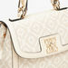 Elle Textured Jacquard Satchel Bag with Detachable Strap-Women%27s Handbags-thumbnailMobile-3