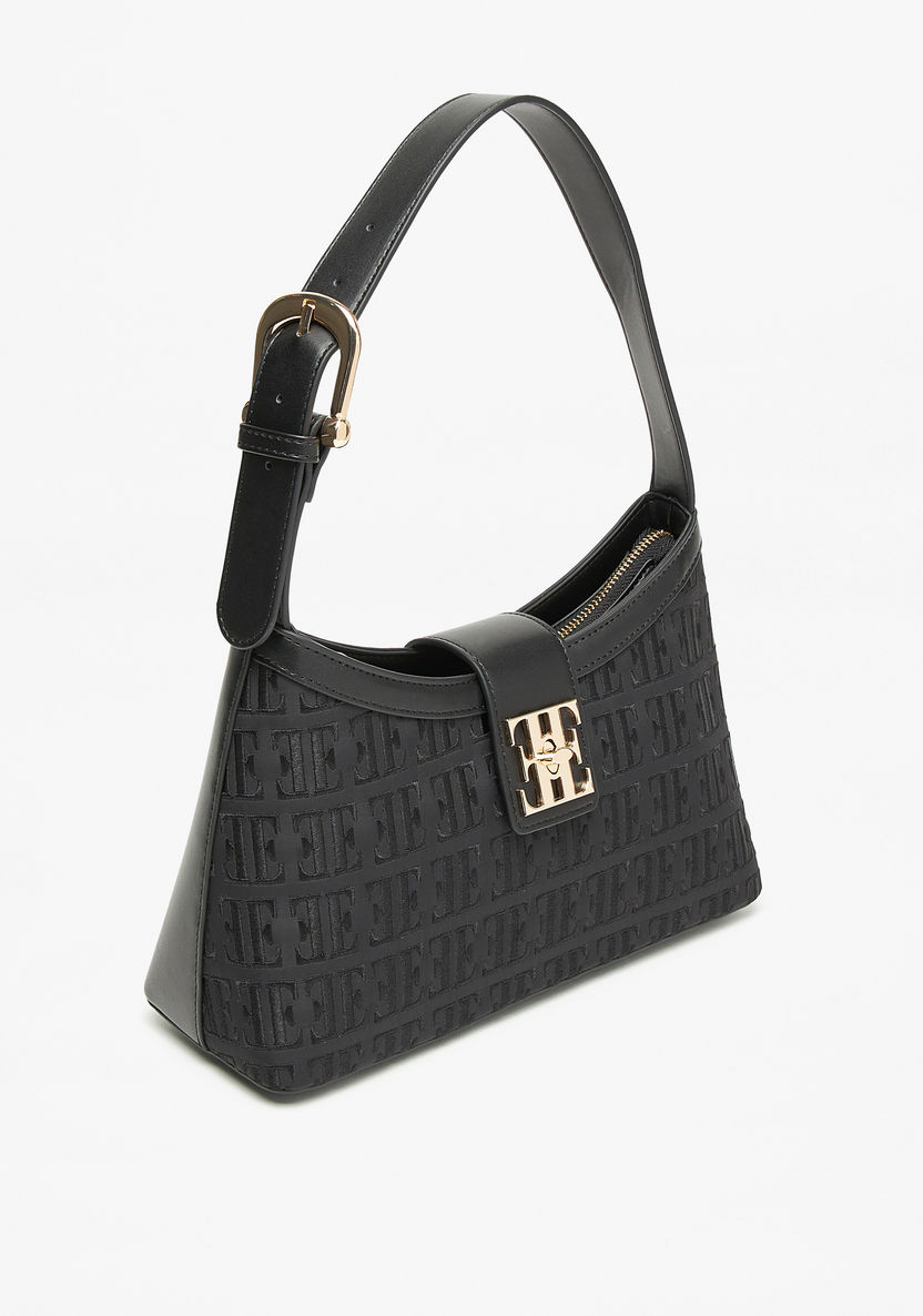 Elle Monogram Embroidered Shoulder Bag-Women%27s Handbags-image-2