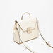 Elle Textured Satchel Bag with Metallic Handle and Detachable Strap-Women%27s Handbags-thumbnail-2