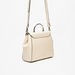 Elle Textured Satchel Bag with Metallic Handle and Detachable Strap-Women%27s Handbags-thumbnailMobile-4
