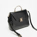 Elle Textured Satchel Bag with Metallic Handle and Detachable Strap-Women%27s Handbags-thumbnail-2
