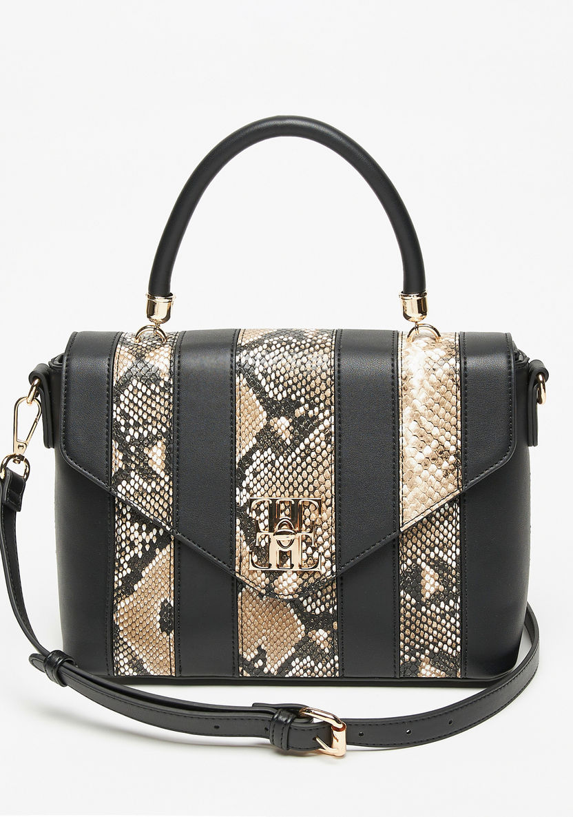 Elle Animal Print Satchel Bag-Women%27s Handbags-image-0