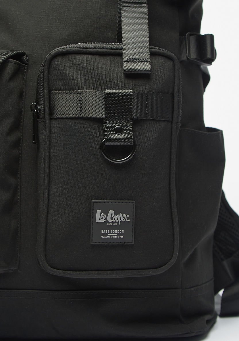 Lee Cooper Solid Backpack with Adjustable Straps and Buckle Closure-Men%27s Backpacks-image-2