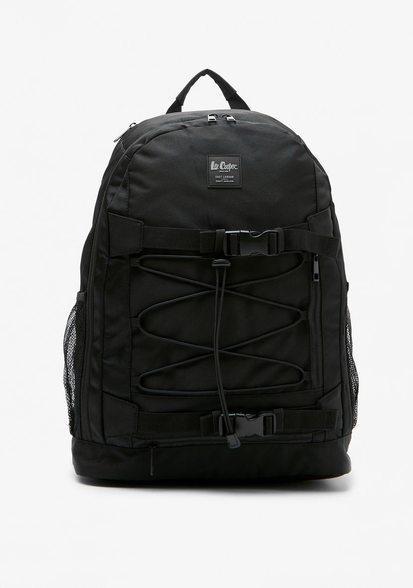 Lee Cooper Textured Backpack with Zip Closure-Men%27s Backpacks-image-0
