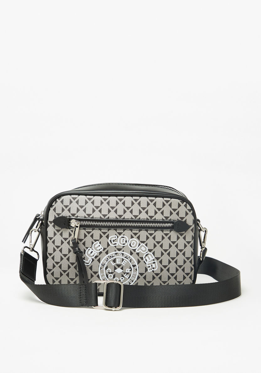 Lee Cooper Printed Crossbody Bag with Detachable Strap and Zip Closure-Women%27s Handbags-image-0