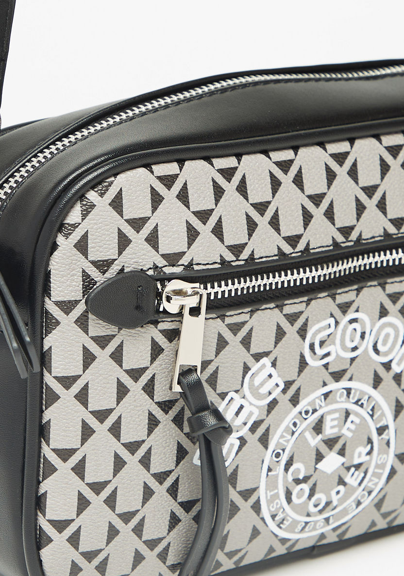 Lee Cooper Printed Crossbody Bag with Detachable Strap and Zip Closure-Women%27s Handbags-image-2