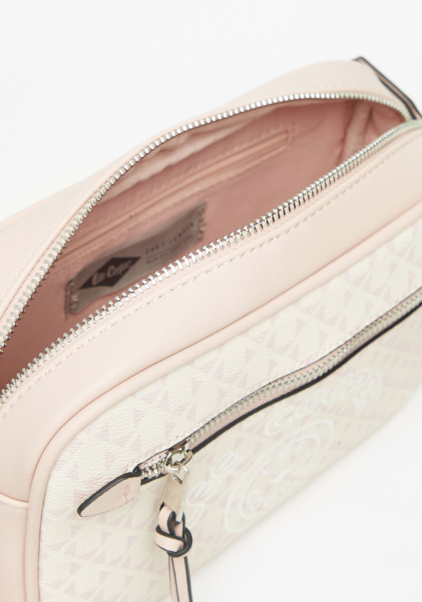 Lee Cooper Printed Crossbody Bag with Detachable Strap and Zip Closure-Women%27s Handbags-image-3