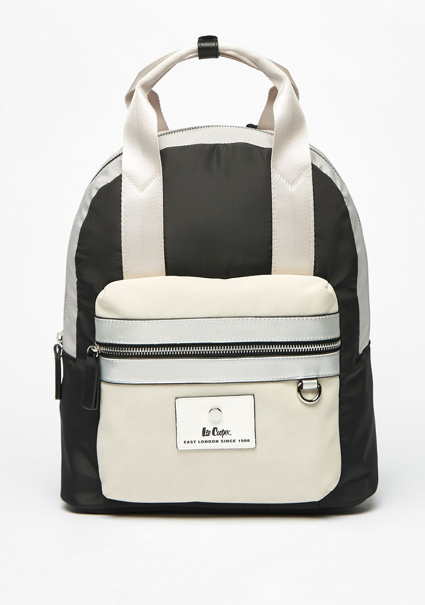 Lee Cooper Colourblock Backpack with Adjustable Shoulder Straps and Double Handles-Women%27s Backpacks-image-0