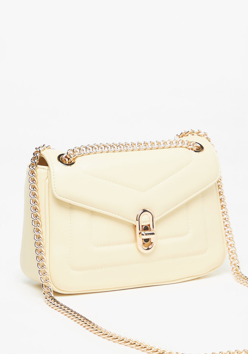 Celeste Solid Crossbody Bag with Chain Strap and Clasp Closure-Women%27s Handbags-image-1