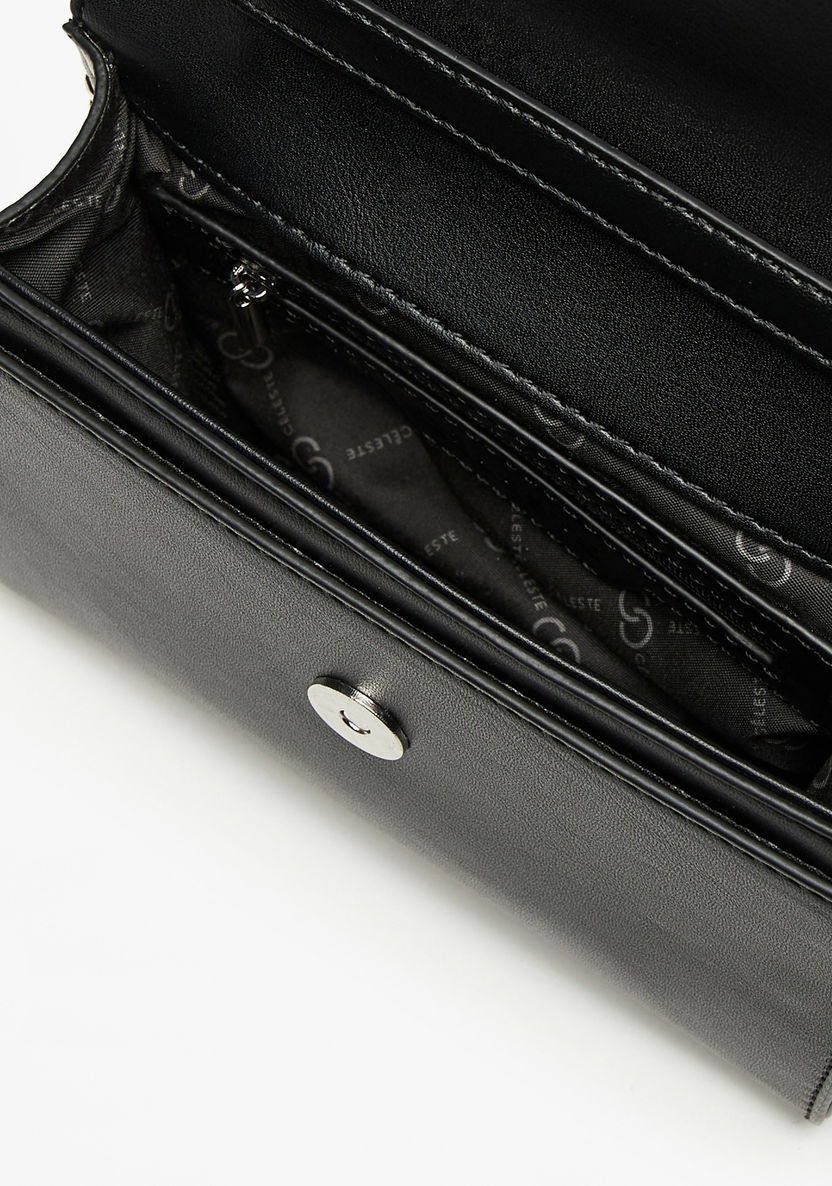 Celeste Embellished Buckle Accented Satchel Bag-Women%27s Handbags-image-4