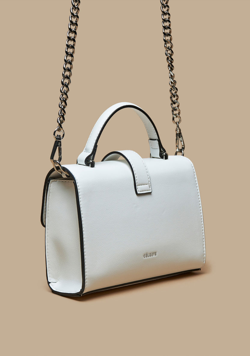 Celeste Embellished Buckle Accented Satchel Bag-Women%27s Handbags-image-4