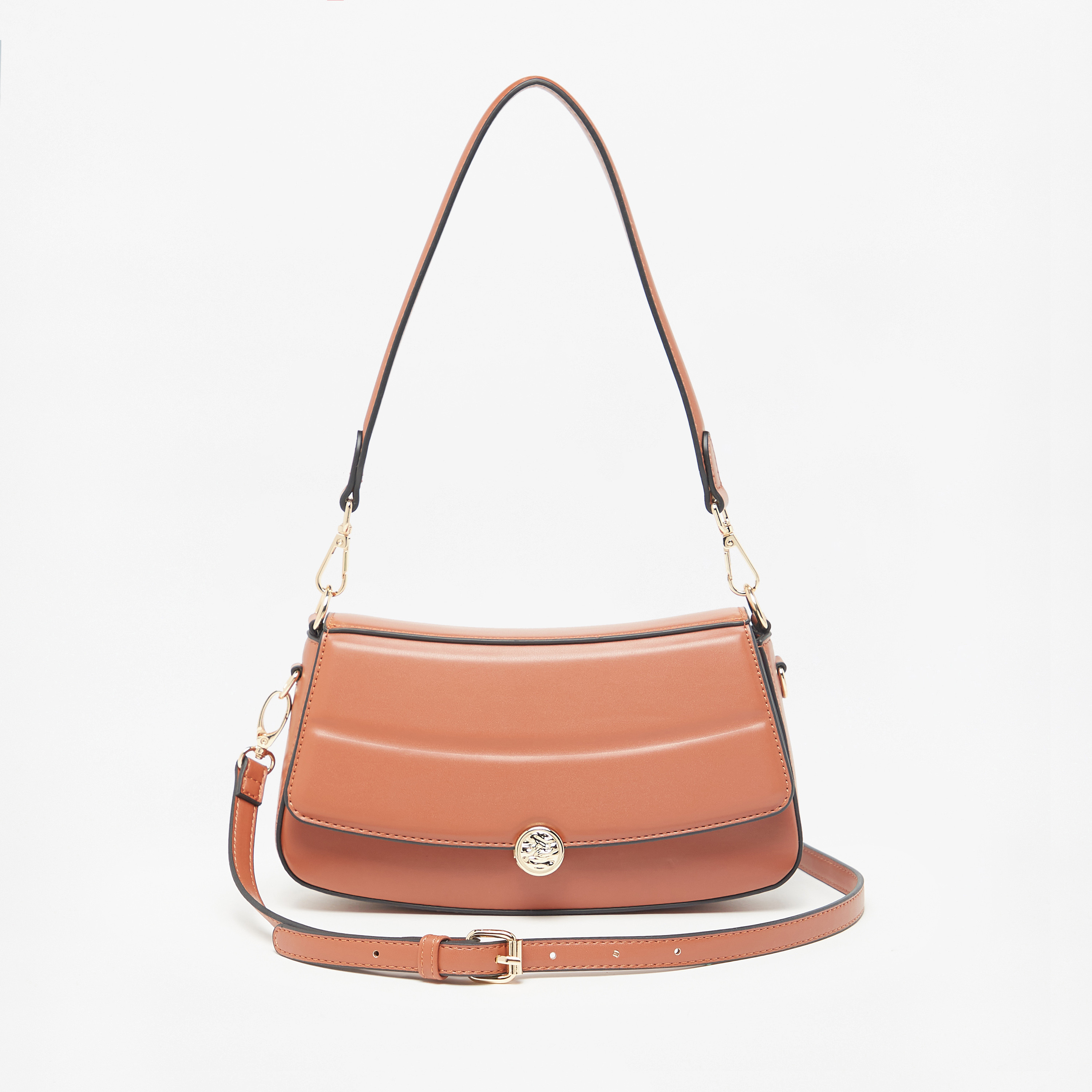 Celeste Solid Shoulder Bag with Detachable Strap