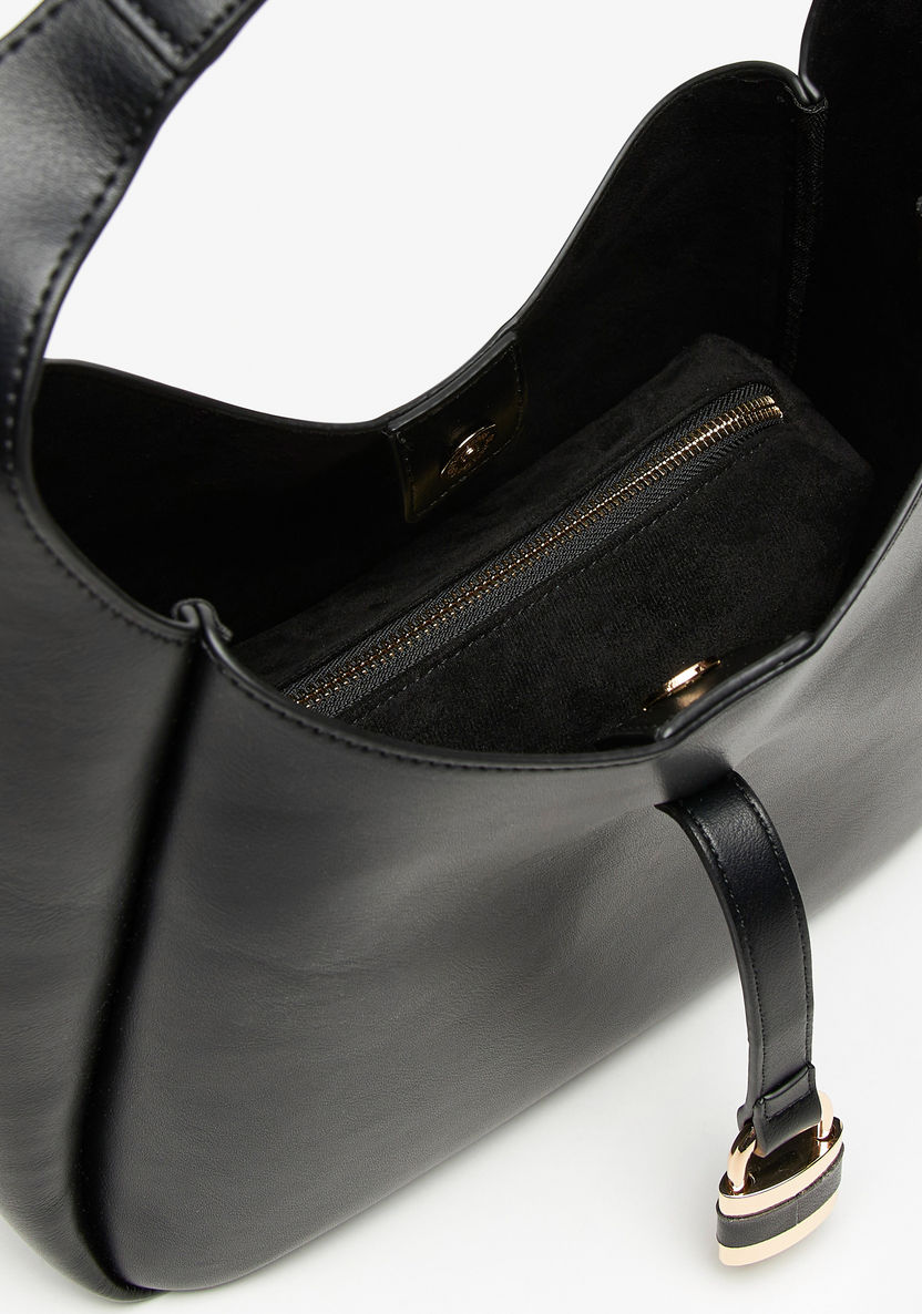 Celeste Solid Hobo Bag with Lock Accent-Women%27s Handbags-image-6