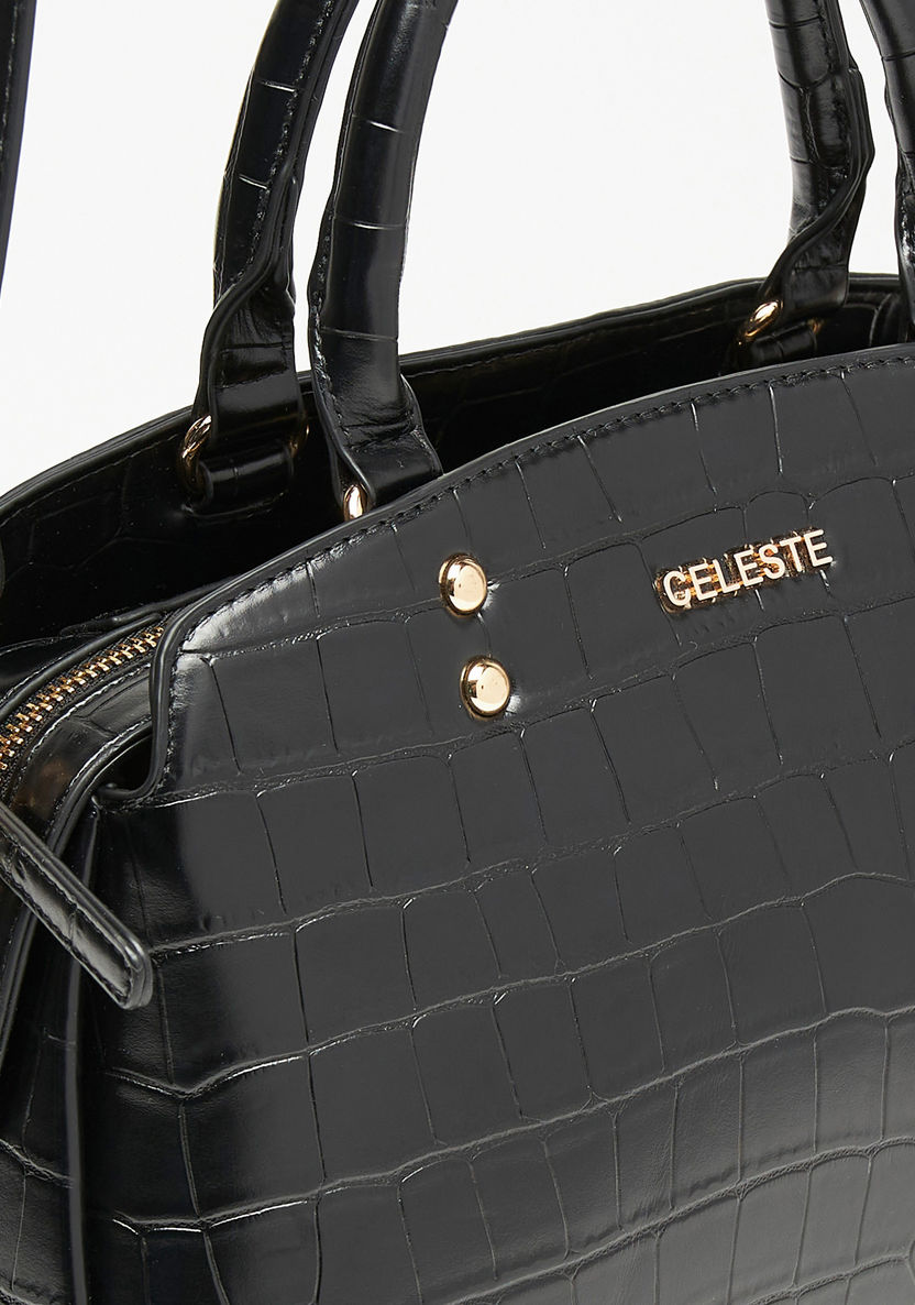 Celeste Textured Tote Bag with Double Handles-Women%27s Handbags-image-3