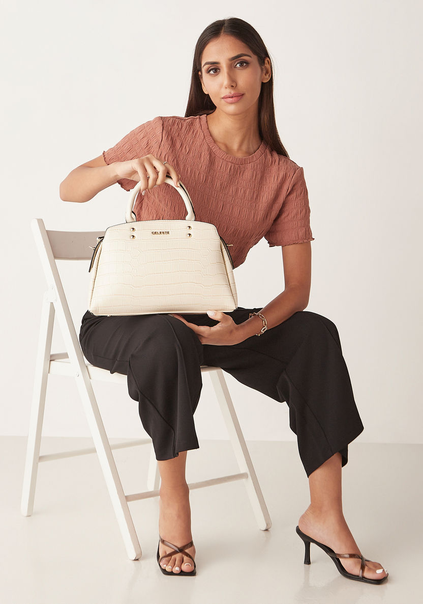 Celeste Textured Tote Bag with Double Handles-Women%27s Handbags-image-5